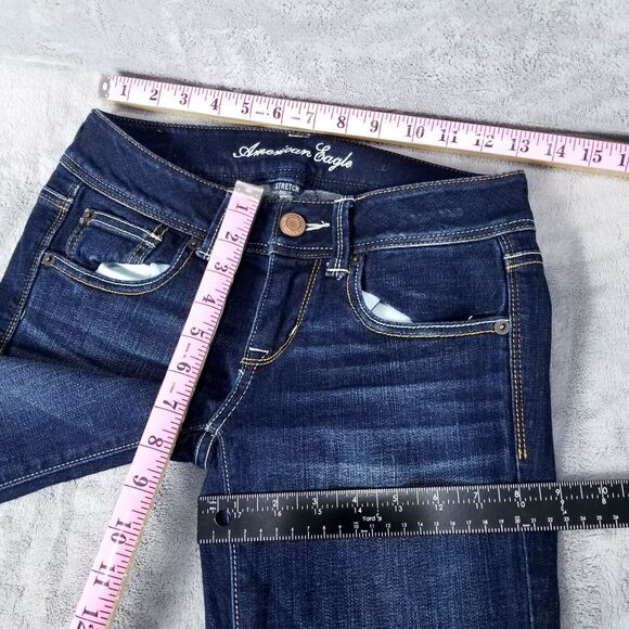 American eagle Jeans Women's 2 Blue Stretch Slim Boot - Picture 4 of 12